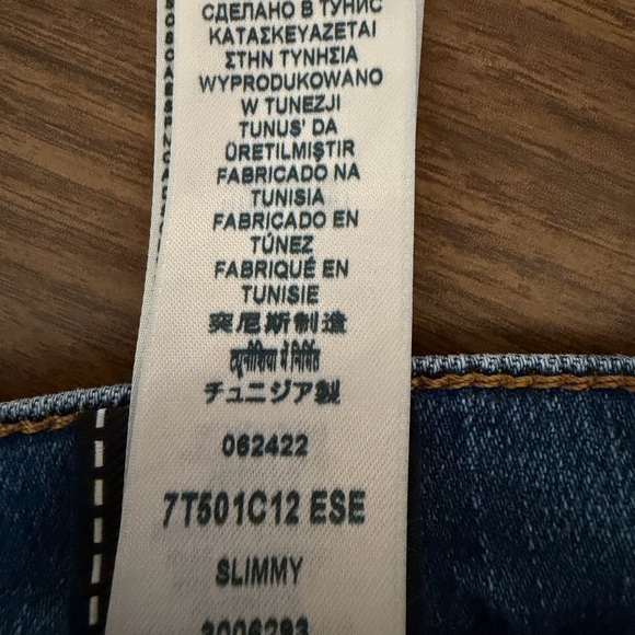 7 For All Mankind Slimmy Luxe Sport Dark Blue Denim Jeans Men's Size 31x31 - Picture 9 of 9